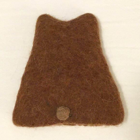 Handmade Felted Wool Bear Egg Cozy with Metal Egg Cup - Picture 2 of 13